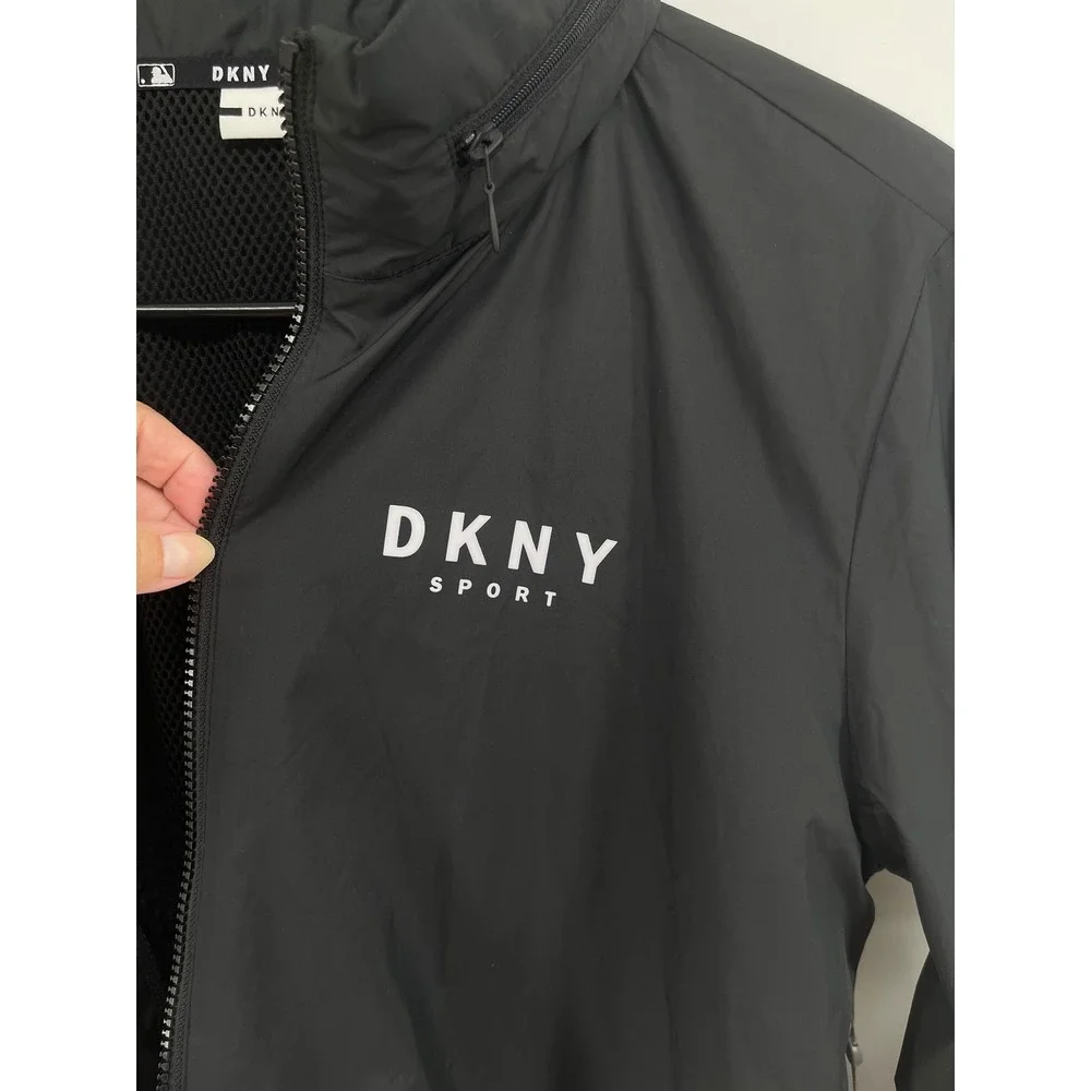 DKNY Sport MLB Seattle Mariners Windbreaker Jacket Full Zip Womens LG Black NEW - Picture 13 of 16